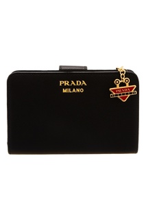 Черный кошелек на молнии Prada