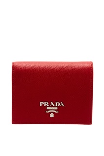 Красный кожаный кошелек Prada
