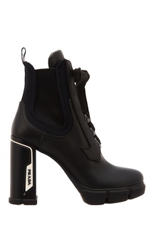 Кожаные ботинки на шнуровке Prada