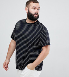 Черная футболка в полоску New Look Plus - Черный