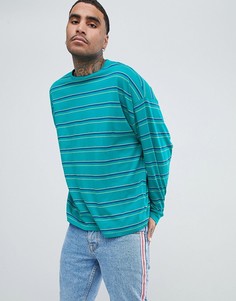 Oversize-лонгслив в яркую полоску ASOS DESIGN - Зеленый