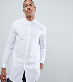Белая супердлинная рубашка классического кроя с воротником на пуговицах ASOS DESIGN TALL - Белый