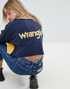 Желто-синий укороченный свитшот с логотипом и кантом Wrangler - Желтый