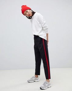 Суженные книзу брюки с контрастной вставкой ASOS DESIGN - Черный