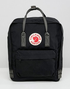 Черный рюкзак с полосатыми лямками Fjallraven Kanken - 16 л - Черный