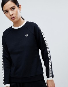 Свитшот с отделкой лентой Fred Perry - Черный