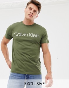 Футболка оливкового цвета с логотипом Calvin Klein - Зеленый