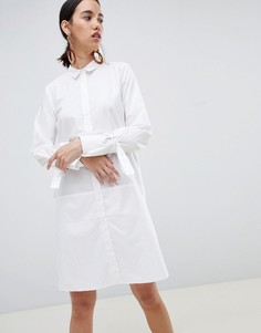 Удлиненная рубашка с завязками на рукавах In Wear Saia - Белый