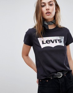 Черная футболка с перламутровой вставкой и логотипом Levis Extra - Черный Levis®