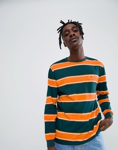 Свободный лонгслив с контрастной полосой и вышивкой ASOS DESIGN - Мульти