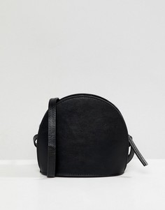 Маленькая кожаная сумка через плечо в форме полумесяца ASOS DESIGN - Черный