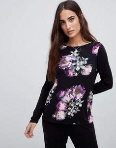 Трикотажный пижамный топ с цветочным принтом B By Ted Baker Sunlit - Черный