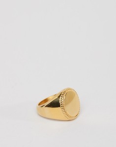 Золотистое кольцо-печатка Seven London - Золотой