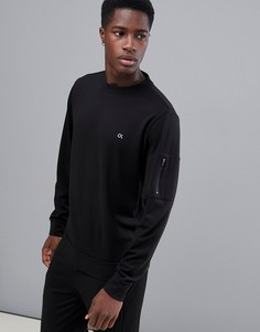 Свитшот с круглым вырезом и логотипом Calvin Klein Performance - Черный