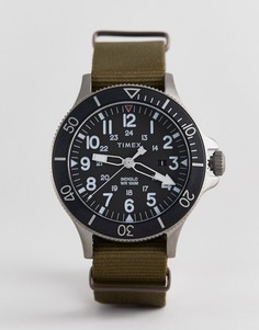 Часы с парусиновым ремешком Timex Allied 43 мм эксклюзивно для ASOS - Зеленый