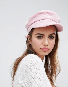 Розовая вельветовая кепка Monki - Черный