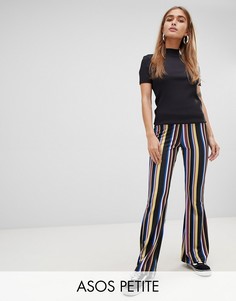 Расклешенные брюки в полоску ASOS DESIGN Petite - Мульти