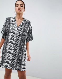 Платье-рубашка мини с принтом ASOS DESIGN - Мульти