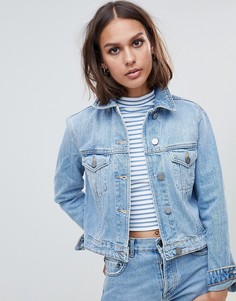 Выбеленная джинсовая куртка из переработанного денима ASOS DESIGN - Синий