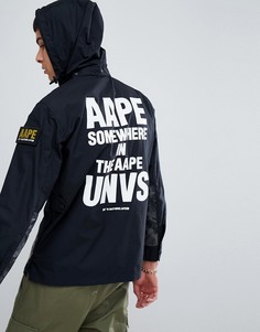 Черная рубашка с капюшоном и принтом на спине AAPE By A Bathing Ape - Черный