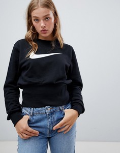 Укороченный свитшот с большим логотипом-трилистником Nike - Оранжевый