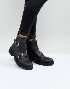 Ботинки с заклепками и пряжками Steve Madden - Черный