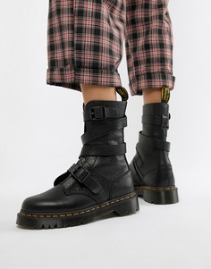 Черные кожаные ботильоны с ремешками Dr Martens Bevan - Черный