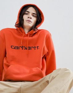 Carhartt WIP embroidered logo hoodie in orange - Оранжевый
