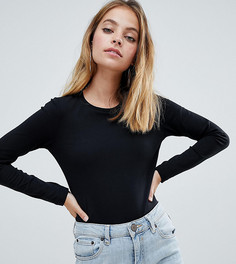 Черный лонгслив с круглым вырезом ASOS DESIGN Petite ultimate - Черный