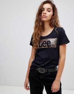 Lee Foil Logo T-Shirt - Черный