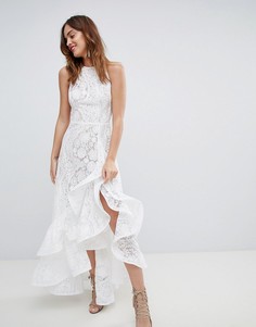 Кружевное платье с оборками и запахом Bronx & Banco - Белый
