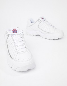 Белые кроссовки на массивной подошве K-Swiss ST529 - Белый