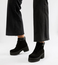 Ботинки для широкой стопы на толстой подошве со шнуровкой ASOS DESIGN - Черный