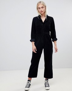 Черный вельветовый комбинезон ASOS DESIGN - Черный