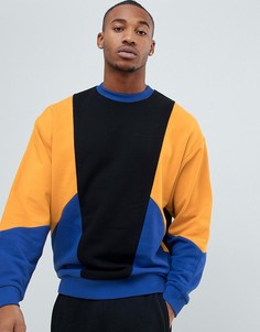 Oversize-свитшот в стиле колор блок ASOS DESIGN - Черный