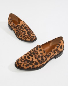 Glamorous leopard print flat loafers - Мульти