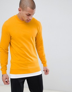 Желтый обтягивающий свитшот со вставкой у нижнего края ASOS DESIGN - Желтый
