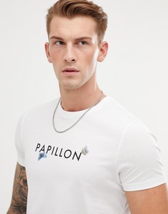Футболка с надписью на французском и принтом бабочки ASOS DESIGN - Белый