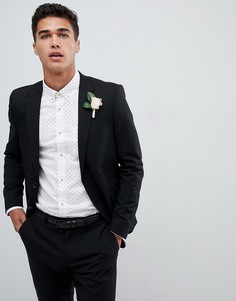 Черный приталенный пиджак Burton Menswear - Черный