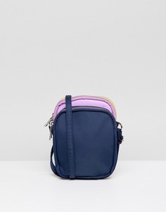 Мини-сумка почтальона колор блок с несколькими отделениями ASOS DESIGN - Мульти