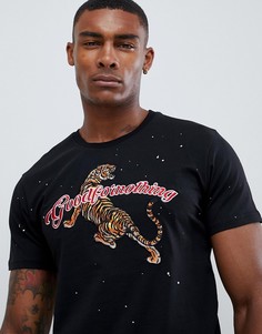 Обтягивающая футболка с вышитым тигром Good For Nothing - Черный