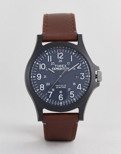 Timex Arcadia leather watch 40mm exclusive to ASOS - Коричневый