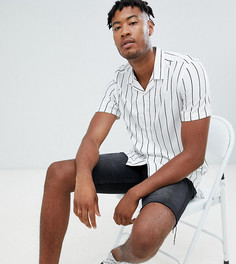 Рубашка в полоску с отложным воротником Jacamo Tall - Белый