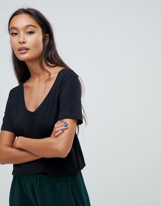 Футболка с V-образным вырезом Pull&Bear - Черный