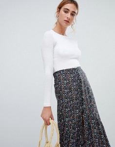 Лонгслив в рубчик Pull&bear - Белый