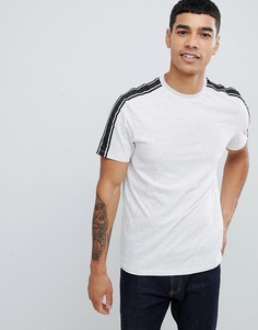 Серая футболка с полосками на рукавах New Look - Серый