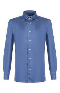 Хлопковая рубашка с воротником кент Kiton