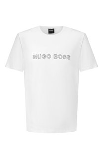 Хлопковая футболка с логотипом бренда BOSS