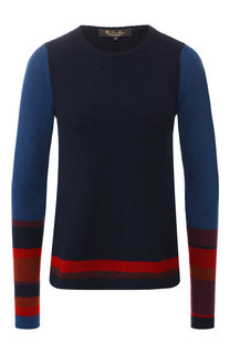 Кашемировый пуловер с контрастной полоской Loro Piana