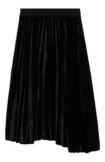 Плиссированная юбки-миди из бархата Monnalisa